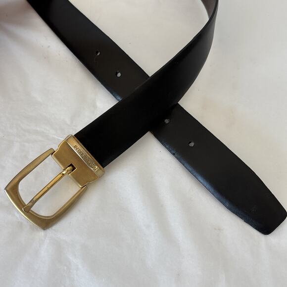 Vintage Yves Saint Laurent Black Leather Belt Men's size 30 - Picture 4 of 10